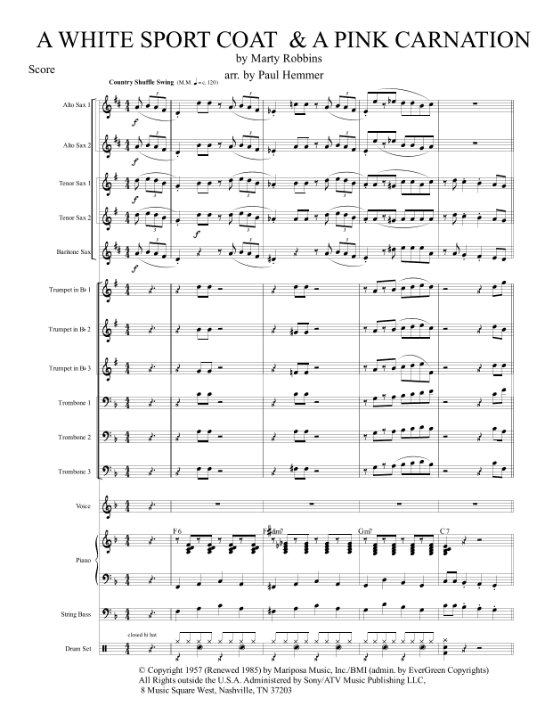 A White Sport Coat (and A Pink Carnation) (arr. Paul Hemmer)