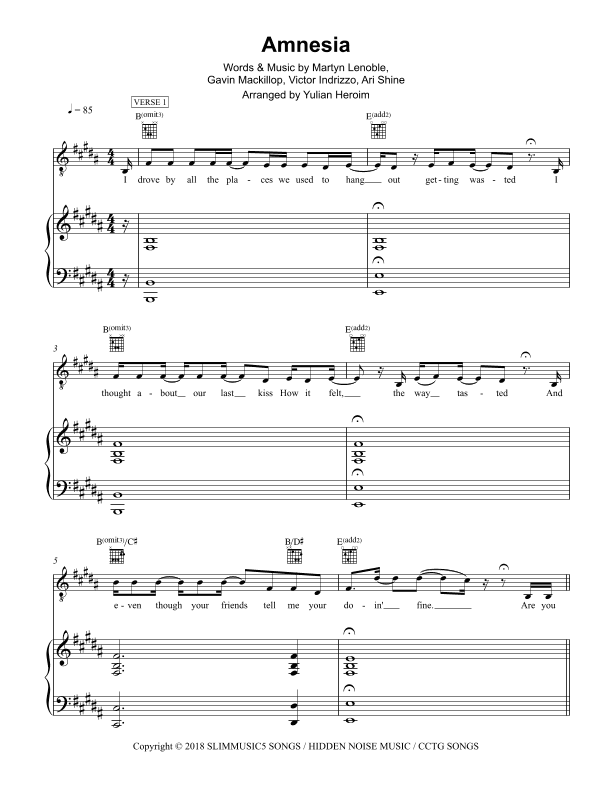 Amnesia (arr. Yulian Heroim)