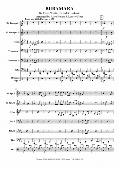 Bubamara (main Version) (arr. Alice Hoven)