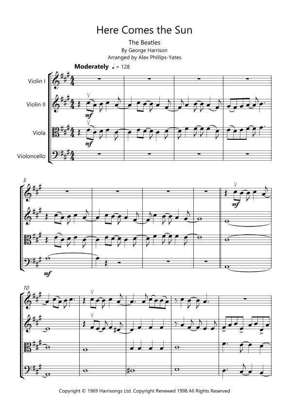 Here Comes The Sun (arr. Alex Phillips-Yates)
