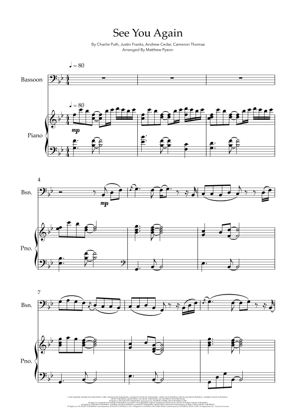 See You Again (arr. Matthew pyeon)