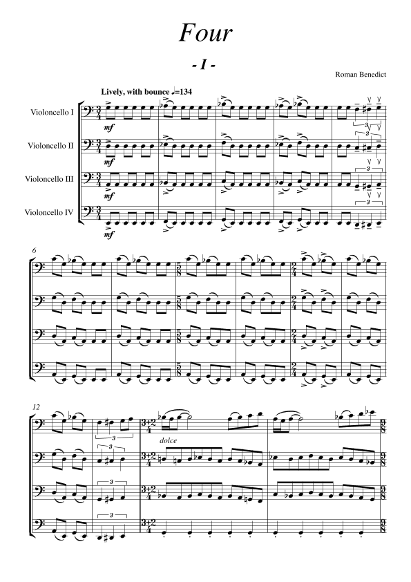 Four: Quartet for four cellos