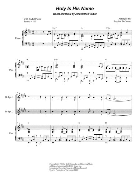 Holy Is His Name (arr. Stephen DeCesare)