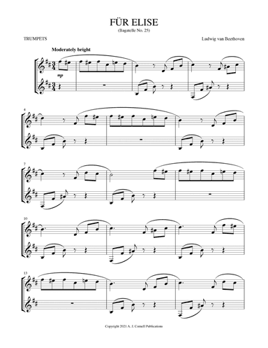 Für Elise (Bagatelle No. 25) (arr. Mark Phillips)