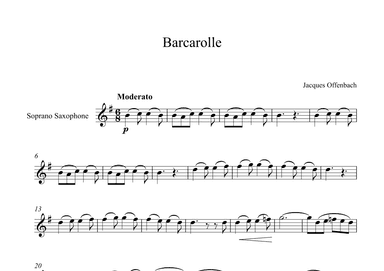 Barcarolle - Jacques Offenbach (Soprano Sax) (arr. Digital Book Music)