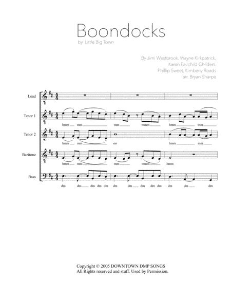 Boondocks (arr. Bryan Sharpe)