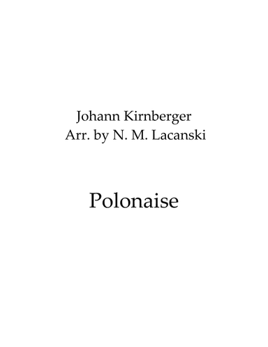 Polonaise (arr. Nick Lacanski)
