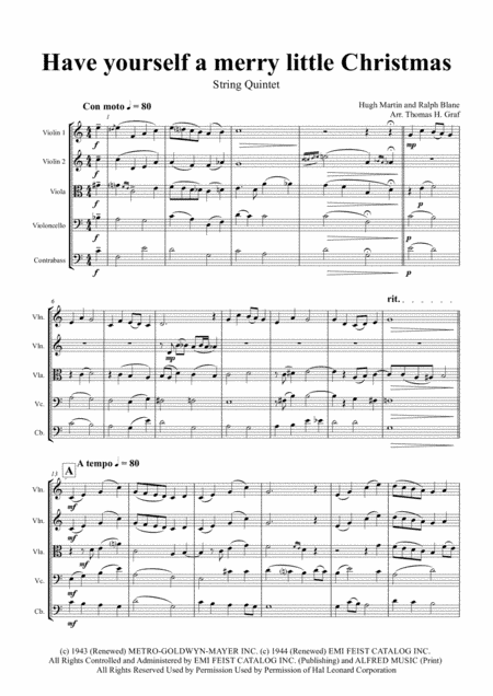 Have Yourself A Merry Little Christmas  from MEET ME IN ST. LOUIS (arr. Thomas H. Graf)