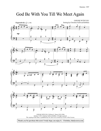 God Be With You Till We Meet Again (arr. Christine Sullivan Robbins)