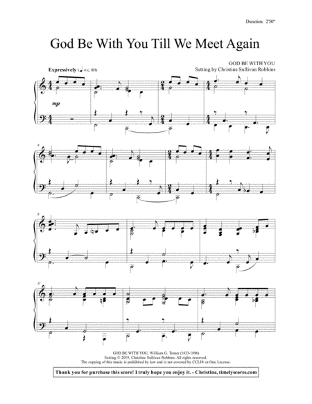 God Be With You Till We Meet Again (arr. Christine Sullivan Robbins)