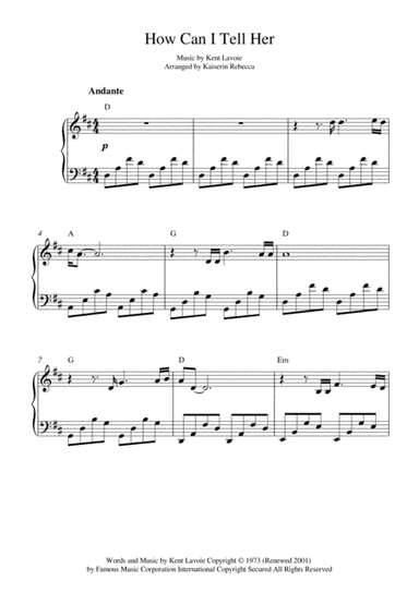How Can I Tell Her (arr. Kaiserin Rebecca)