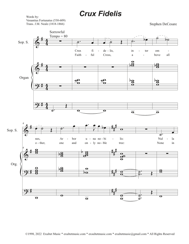 Crux Fidelis (Soprano Solo and Organ)