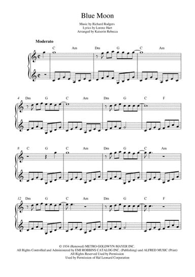 Blue Moon (arr. Kaiserin Rebecca)