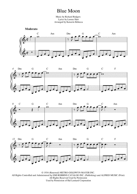 Blue Moon (arr. Kaiserin Rebecca)