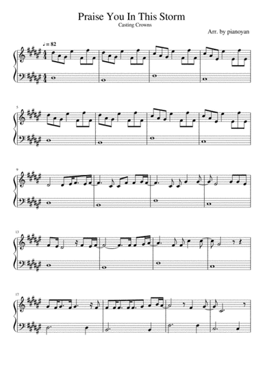 Praise You In This Storm (arr. pianoyan)