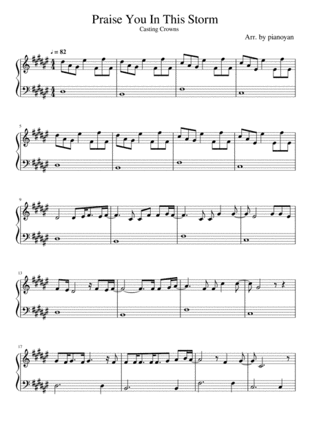 Praise You In This Storm (arr. pianoyan)