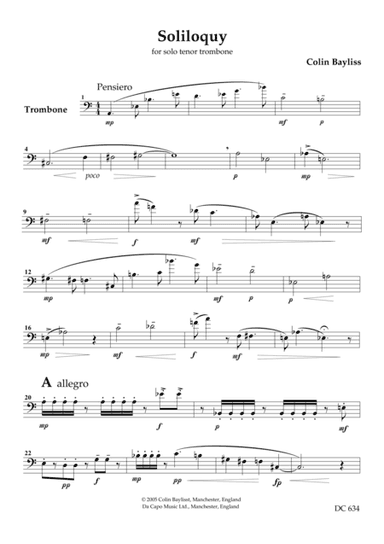 Soliloquy for solo trombone