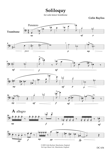 Soliloquy for solo trombone