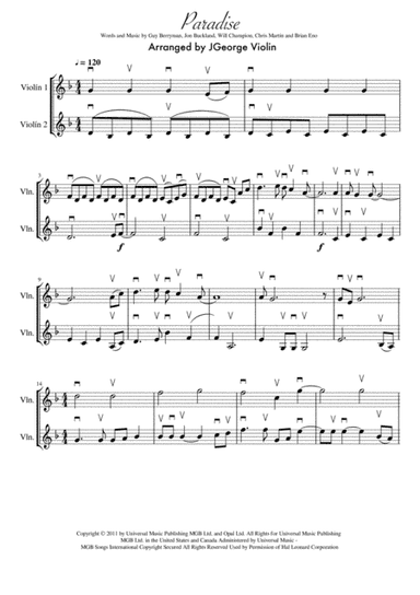 Paradise (arr. JGeorge Violin)