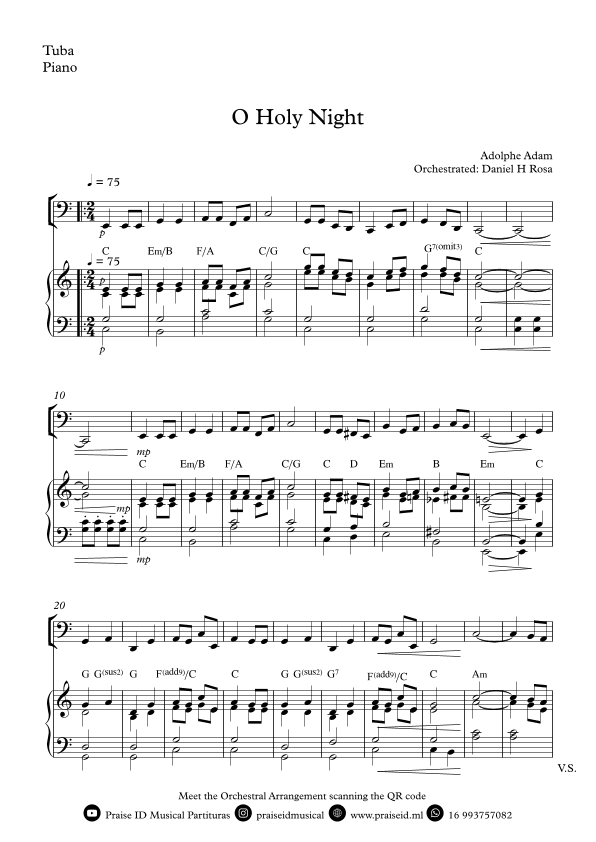 O Holy NIght - Christmas Carol - Tuba and Piano (arr. Daniel H Rosa)
