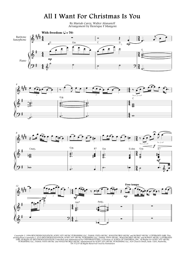 All I Want For Christmas Is You (arr. Henrique F Mangoni)
