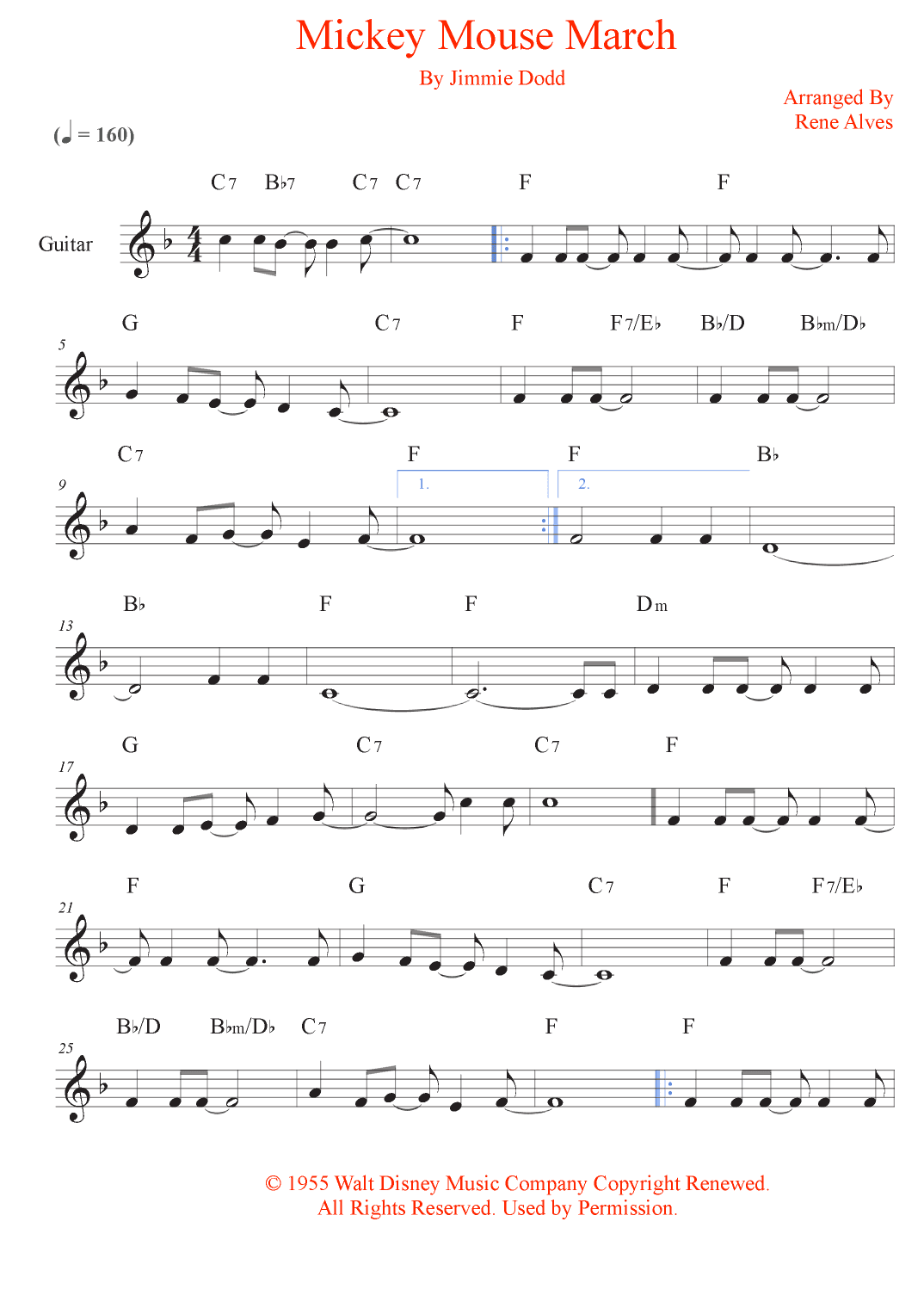 Mickey Mouse March (arr. Rene Alves)