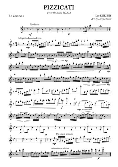 Pizzicati for Clarinet Quartet (arr. Diego Marani)