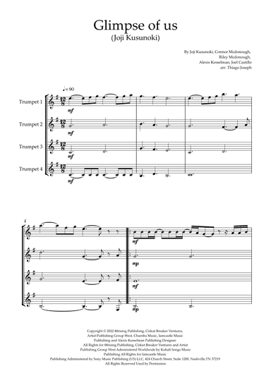 Glimpse Of Us (arr. Thiago Joseph)