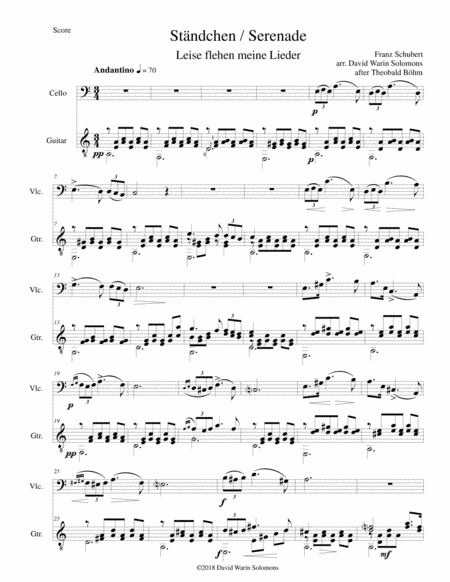 Ständchen (Serenade) (after Theobald Böhm) for cello and guitar (arr. Theobald Böhm, David Warin Solomons)