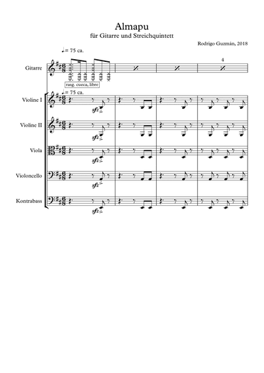 Almapu - for Guitar and String Quintet