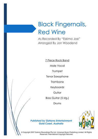 Black Fingernails, Red Wine (arr. Jon Woodend)