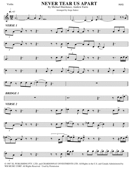 Never Tear Us Apart (arr. Jorge Juárez)