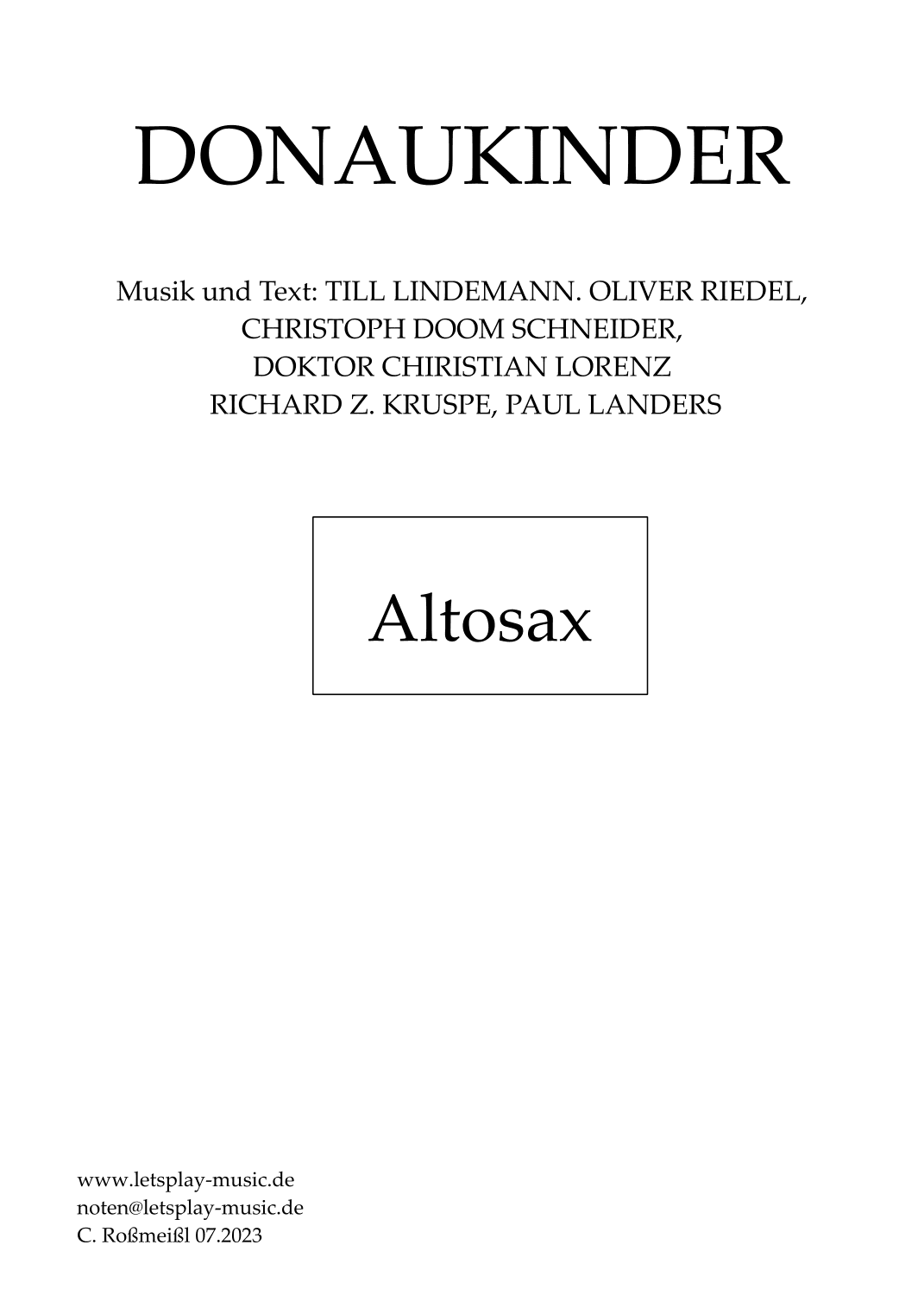 Donaukinder (arr. Christian Roßmeißl)