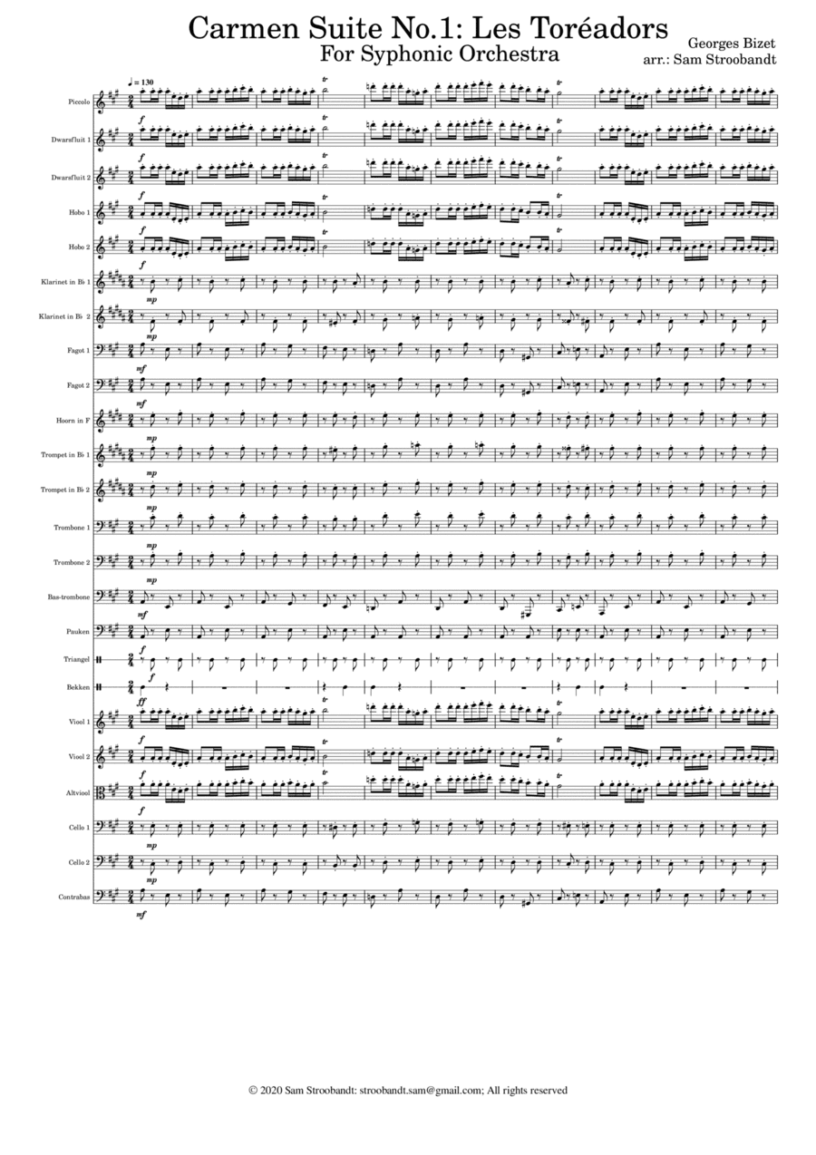 Carmen Suite No.1: Les Toréadors (arr. Sam Stroobandt)