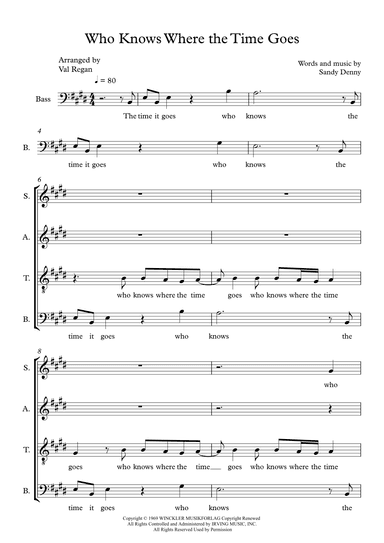 Who Knows Where The Time Goes (arr. Val Regan)