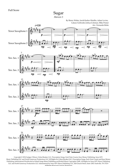 Sugar (arr. Fernando Britto)