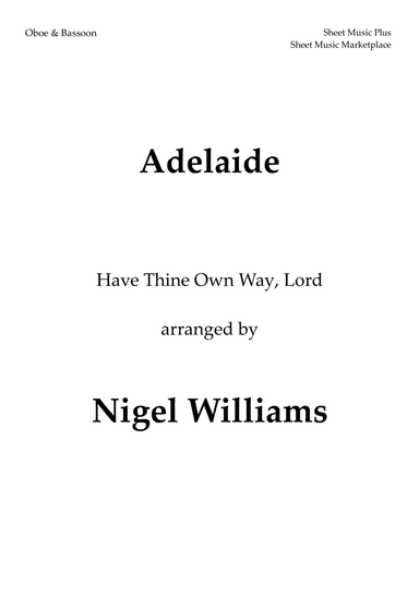 Adelaide, for Oboe and Bassoon Duet (arr. Nigel Williams)