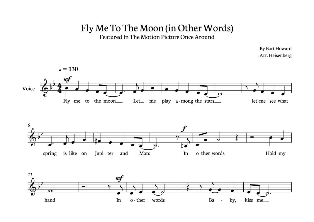 Fly Me To The Moon (in Other Words) (arr. Heisenberg)