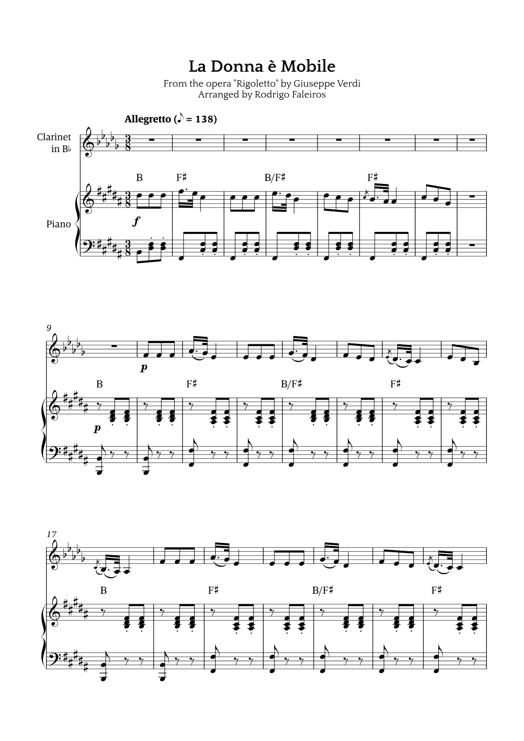La Donna è Mobile (arr. Rodrigo Faleiros)