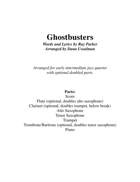 Ghostbusters (arr. Dana Usealman)