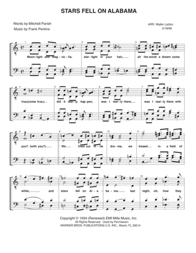 Stars Fell On Alabama (arr. Walter Latzko)