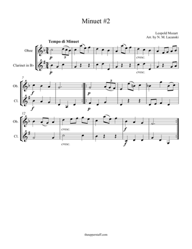 Minuet #2 (arr. Nick Lacanski)