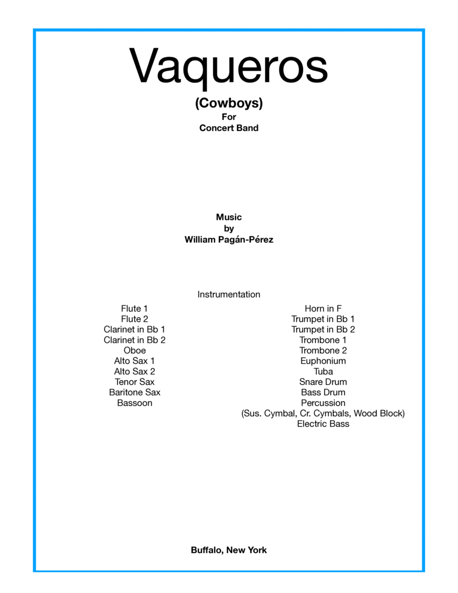 Vaqueros (Cowboys) For Concert Band