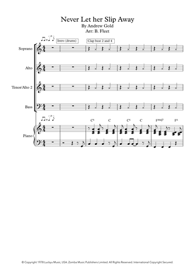 Never Let Her Slip Away (arr. B.Fleet)