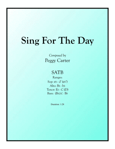 Sing For The Day SATB