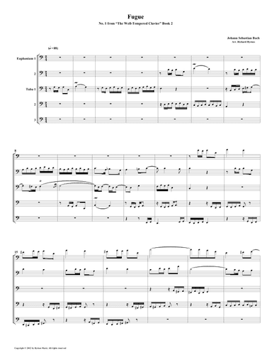 Fugue 01 from Well-Tempered Clavier, Book 2 (Euphonium-Tuba Quintet) (arr. Richard Byrnes)