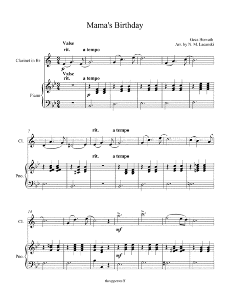 Mama's Birthday (arr. Nick Lacanski)