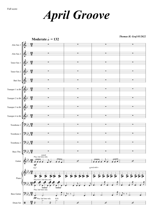 April Groove - Shuffle - Big Band - Score Only