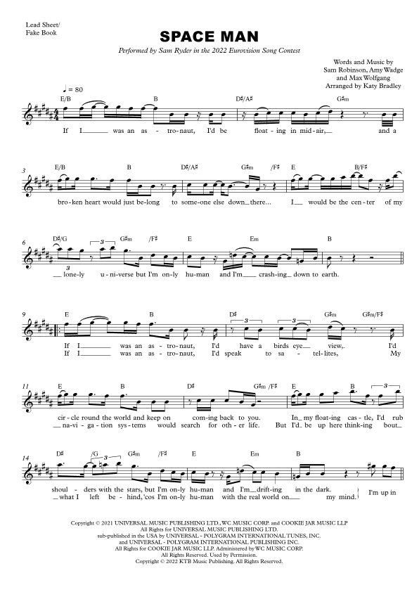 Space Man (arr. Katy Bradley)