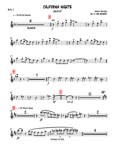 California Nights (arr. Kirk Schmidt)